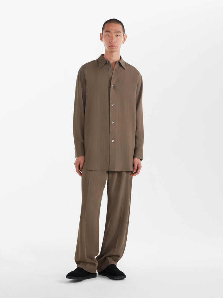 AKAKO VISCOSE SHIRT IN CAROB
