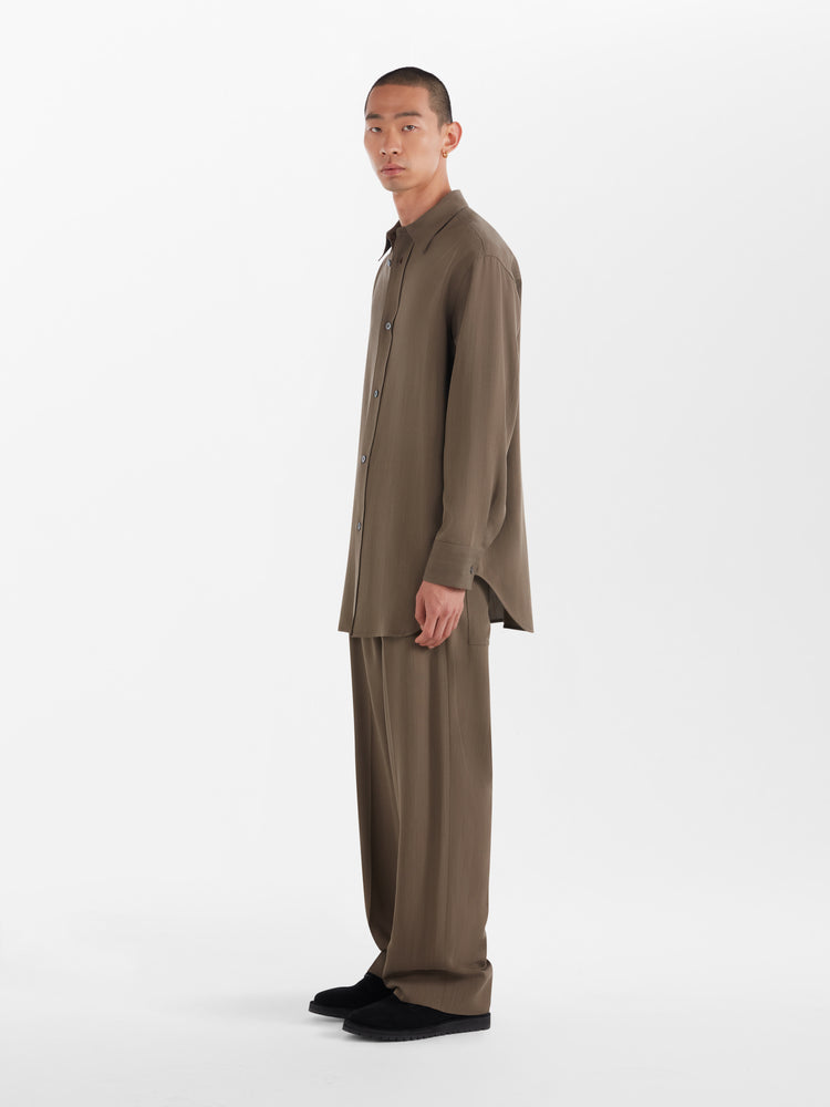 AKAKO VISCOSE SHIRT IN CAROB