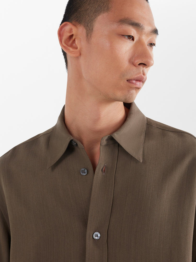 AKAKO VISCOSE SHIRT IN CAROB