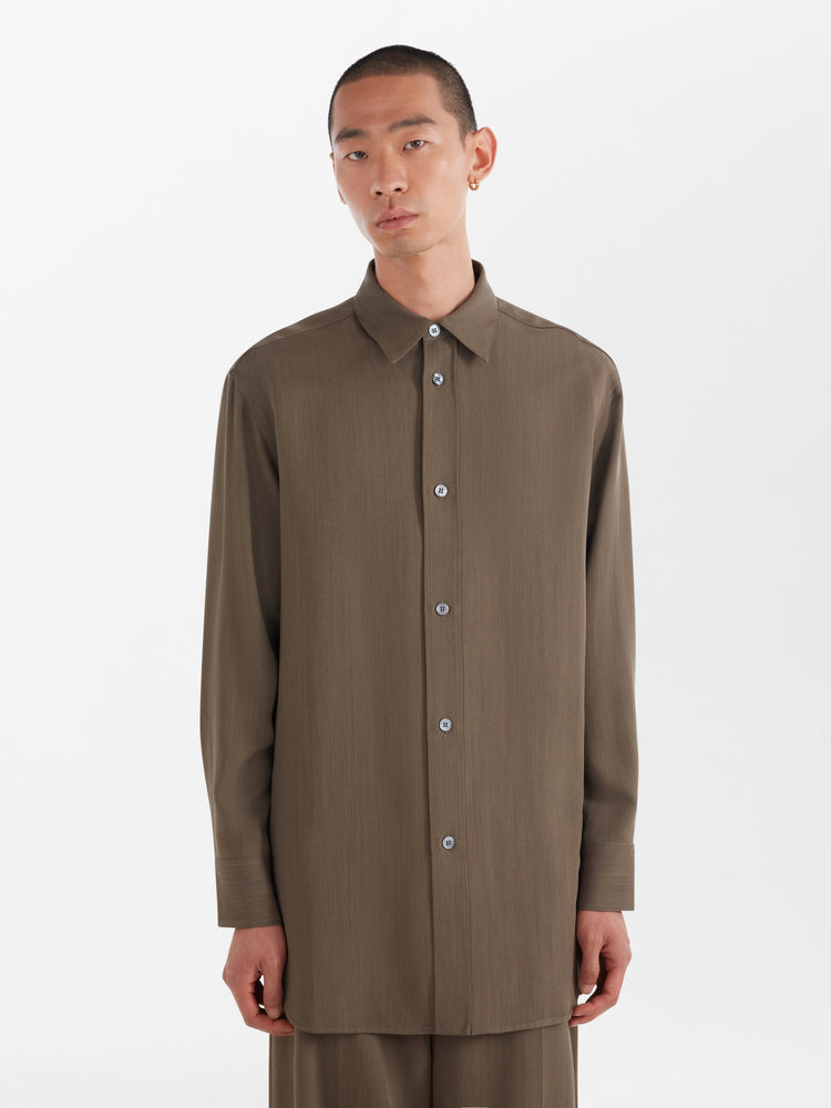 AKAKO VISCOSE SHIRT IN CAROB