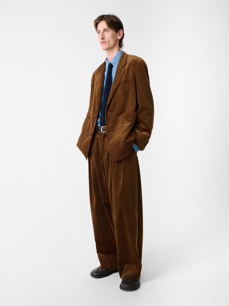 SN X BEAMS PLUS ALVY DOUBLE PLEAT PANT IN TOFFEE
