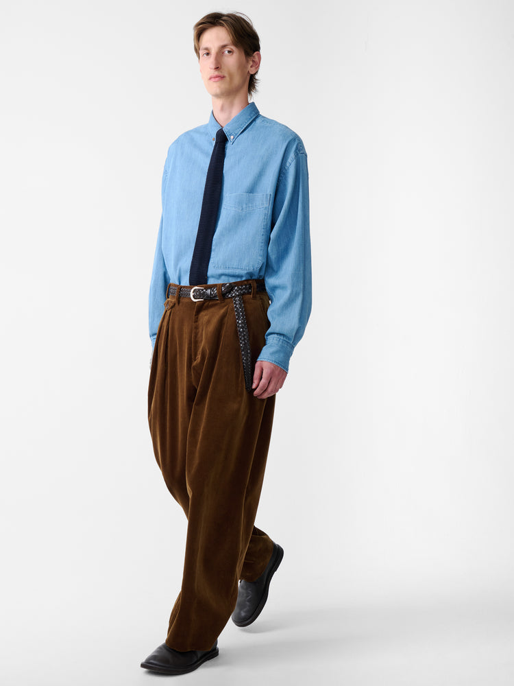 SN X BEAMS PLUS ALVY DOUBLE PLEAT PANT IN TOFFEE