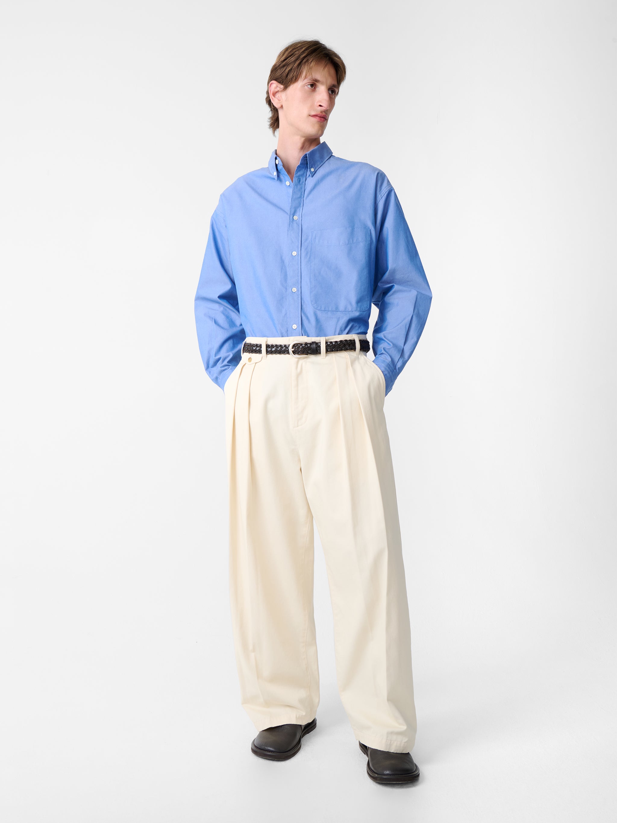 パンツ STUDIO NICHOLSON ALVY DOUBLE PLEAT PANT SN X BEAMS PLUS ALVY DOUBLE PLEAT PANT IN CREAM