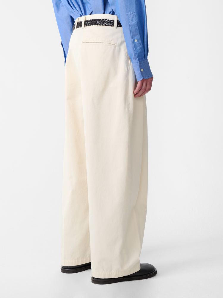 SN X BEAMS PLUS ALVY DOUBLE PLEAT PANT IN CREAM