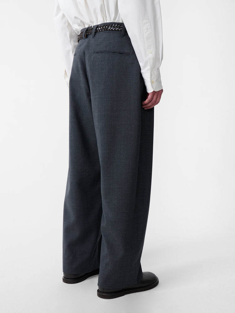 SN X BEAMS PLUS ALVY DOUBLE PLEAT PANT IN CHARCOAL MARL