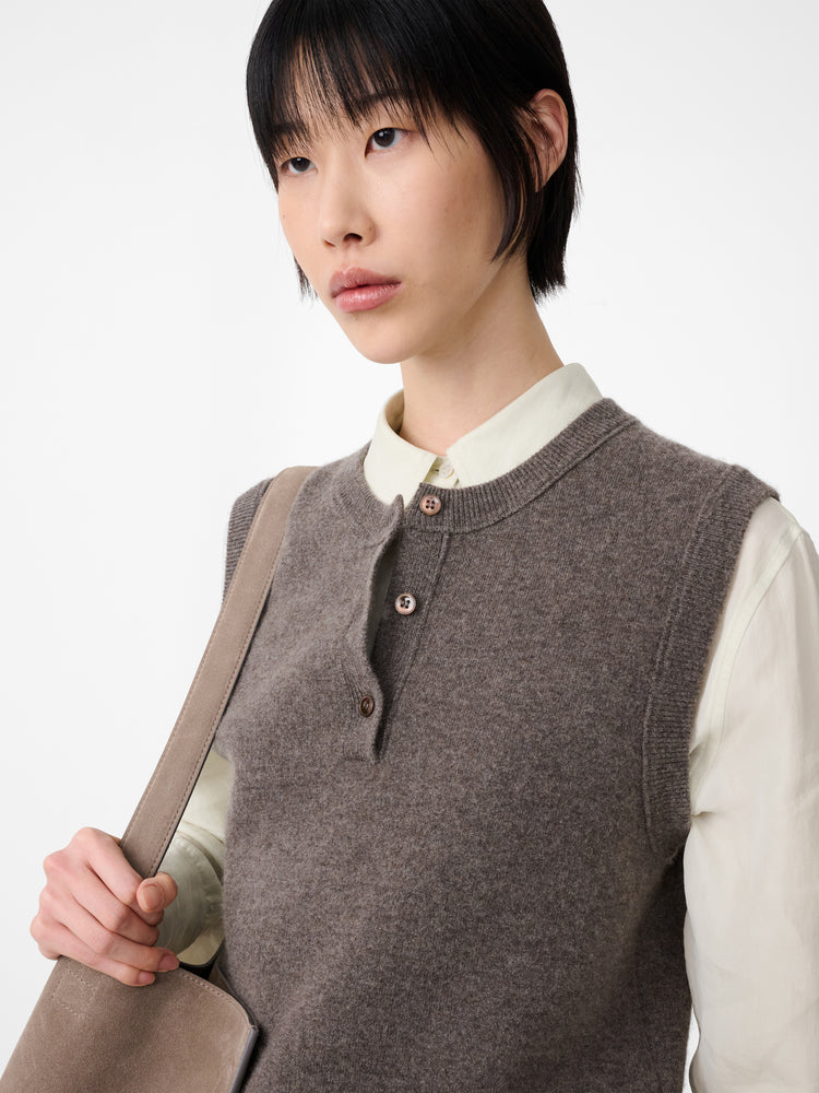 AUREL KNIT VEST IN MOUSE