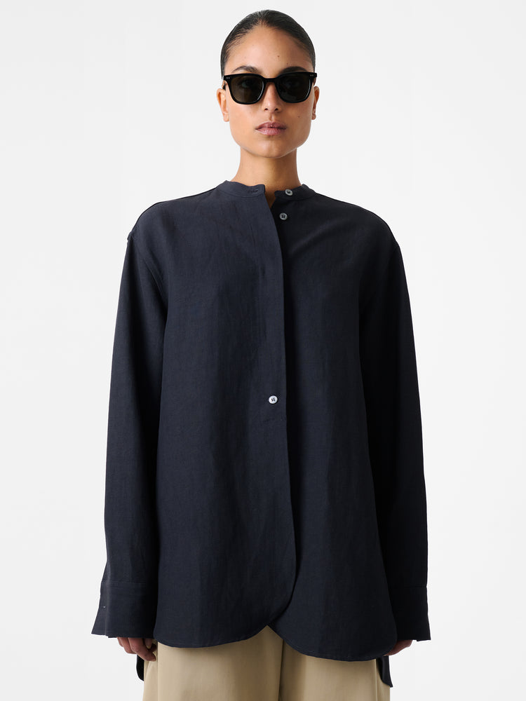 BEAM SHIRT IN DARKEST NAVY