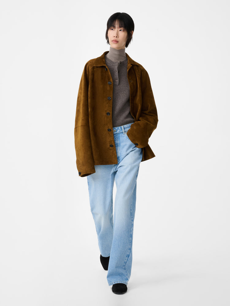 BOWE SUEDE JACKET IN MUSTARD