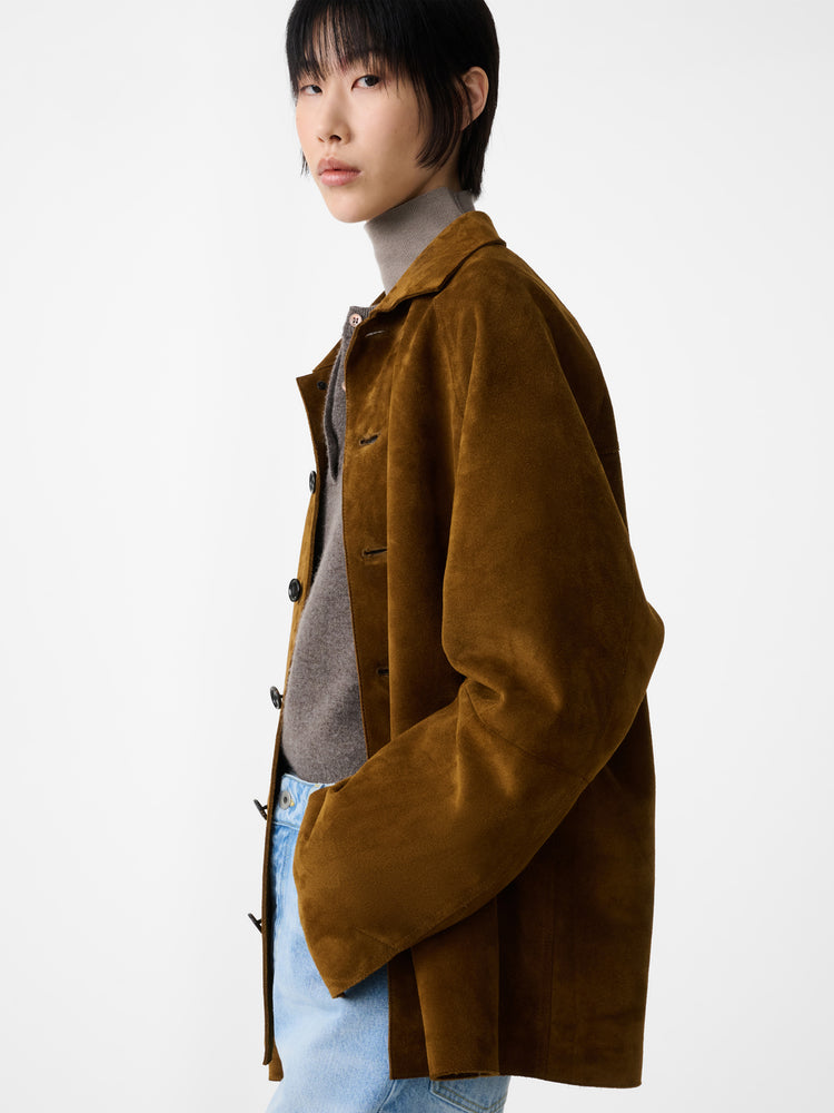 BOWE SUEDE JACKET IN MUSTARD