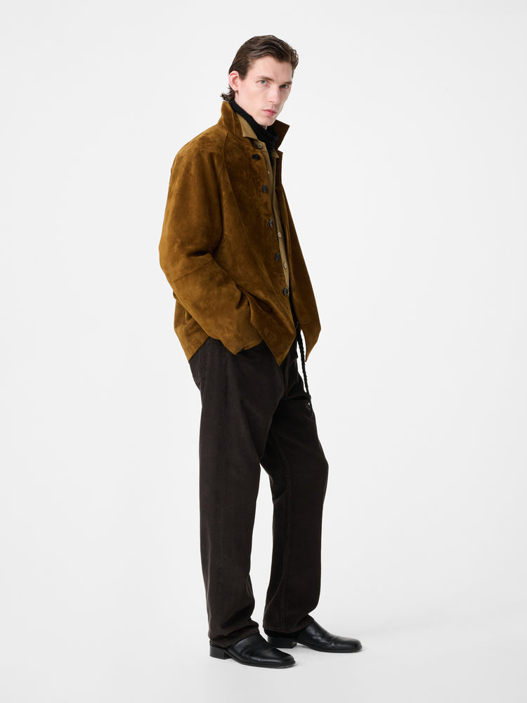 BOWE SUEDE JACKET IN MUSTARD