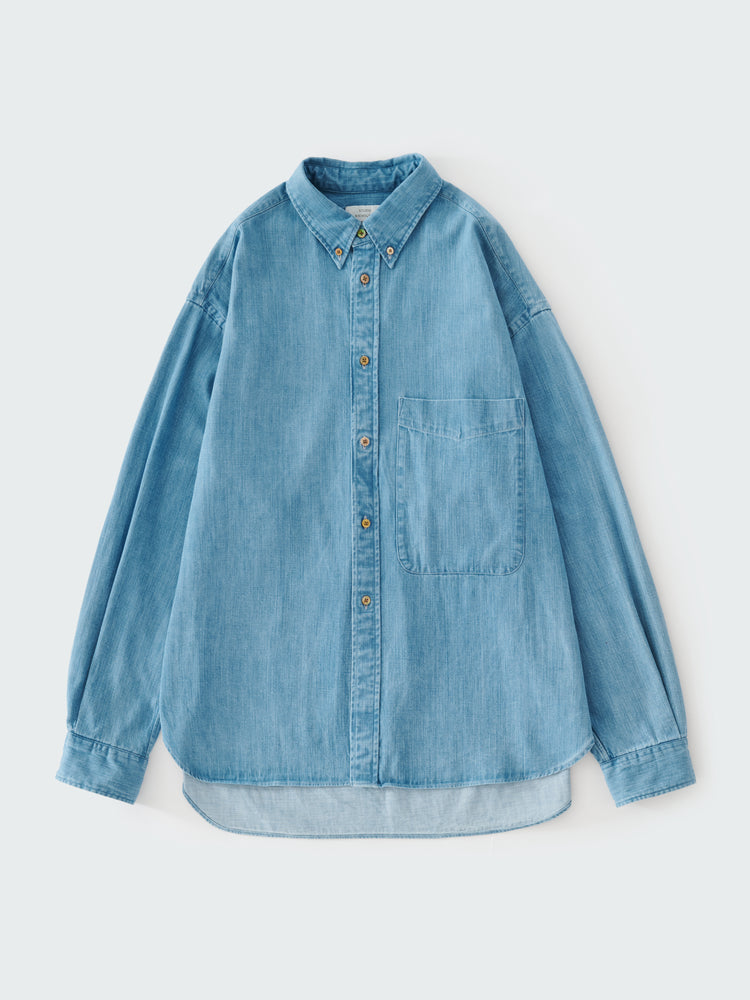SN X BEAMS PLUS LISA DENIM SHIRT IN FADED WASH