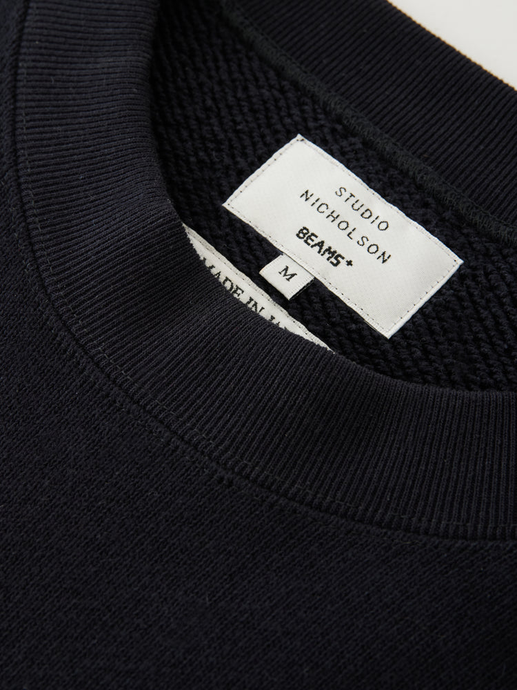 SN X BEAMS PLUS GOLIGHTLY JERSEY SWEAT IN DARKEST NAVY