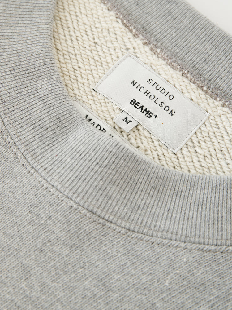 SN X BEAMS PLUS GOLIGHTLY JERSEY SWEAT IN GREY MARL