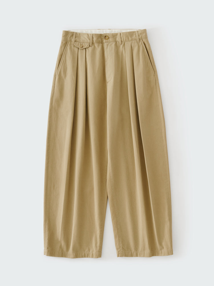 SN X BEAMS PLUS ALVY DOUBLE PLEAT PANT IN TAN