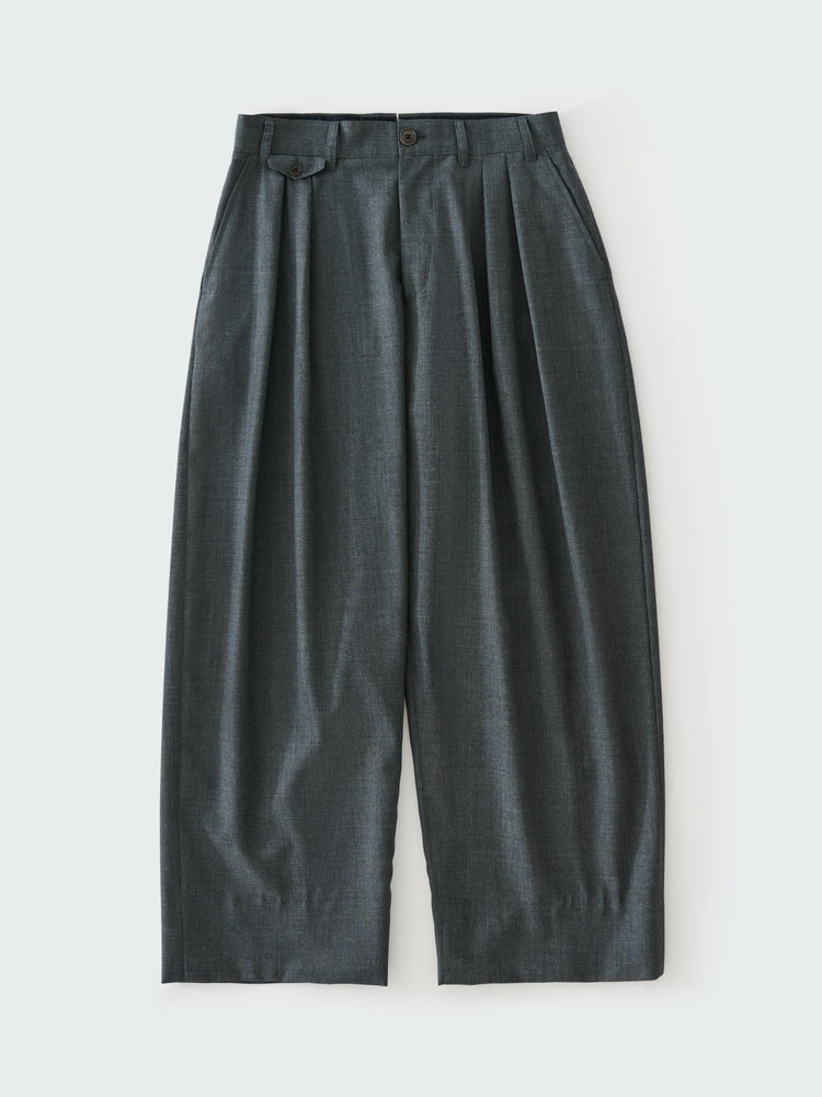 SN X BEAMS PLUS ALVY DOUBLE PLEAT PANT IN CHARCOAL MARL