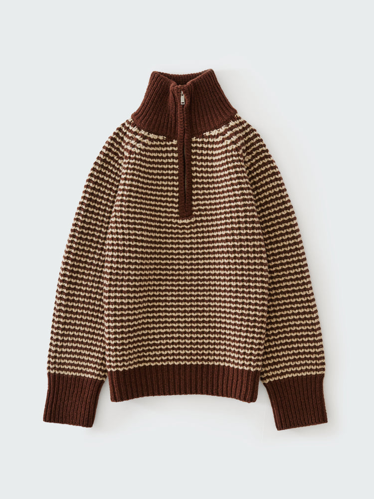 SN X AARON LEVINE BRISTOL KNIT IN CHOCOLATE OATMEAL STRIPE