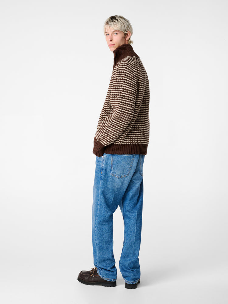 SN X AARON LEVINE BRISTOL KNIT IN CHOCOLATE OATMEAL STRIPE