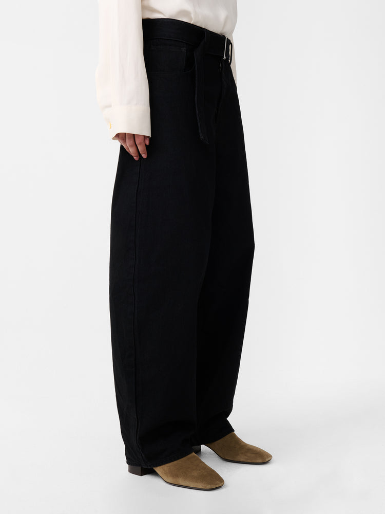 CAHUN CRINKLE DENIM PANT IN BLACK