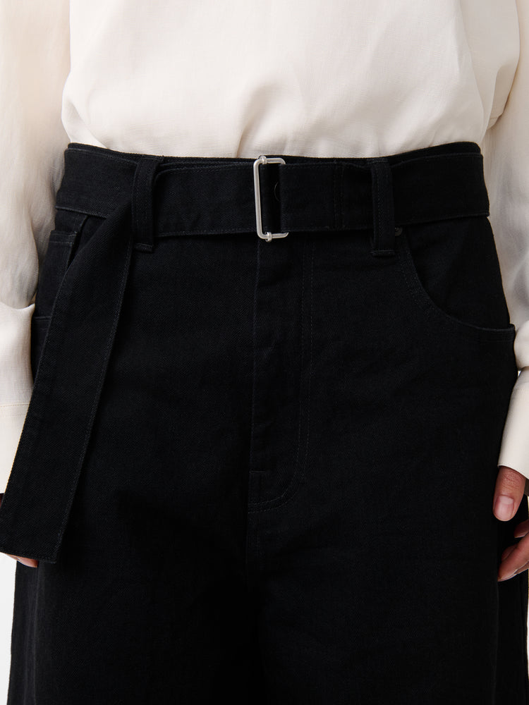 CAHUN CRINKLE DENIM PANT IN BLACK