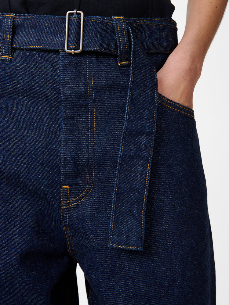 CAHUN CRINKLE DENIM PANT IN INDIGO