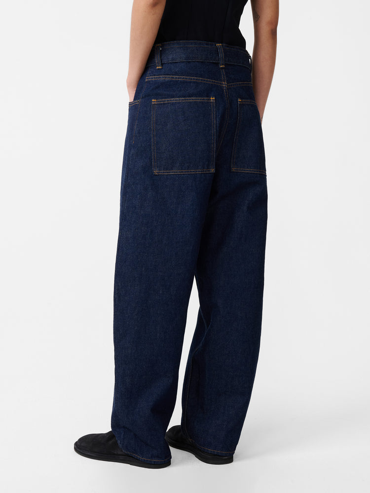 CAHUN CRINKLE DENIM PANT IN INDIGO