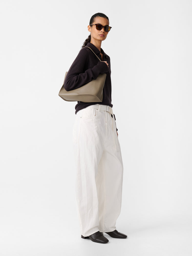 CAHUN CRINKLE DENIM PANT IN WHITE