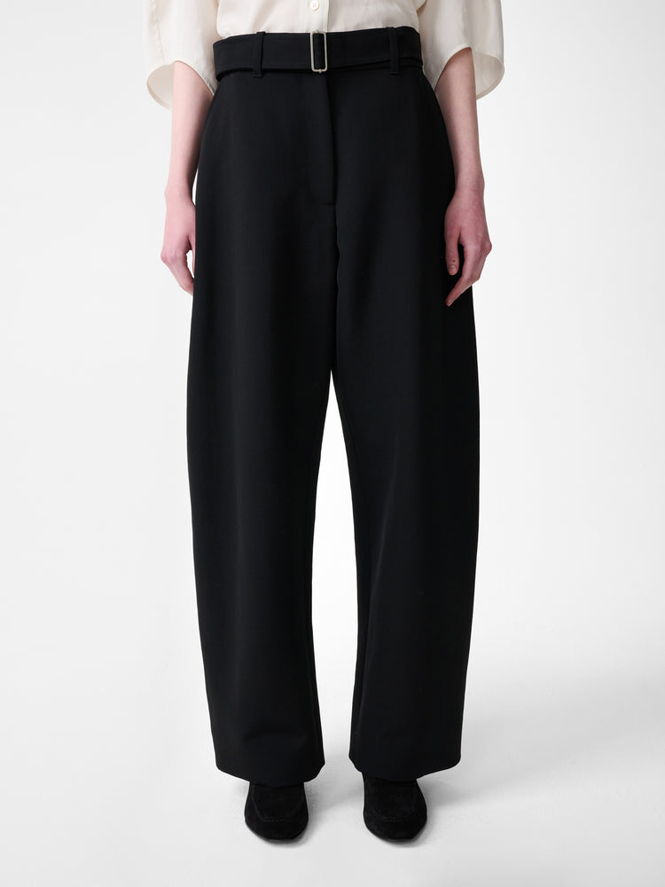 CHATTO WOOL BELTED PANT IN BLACK