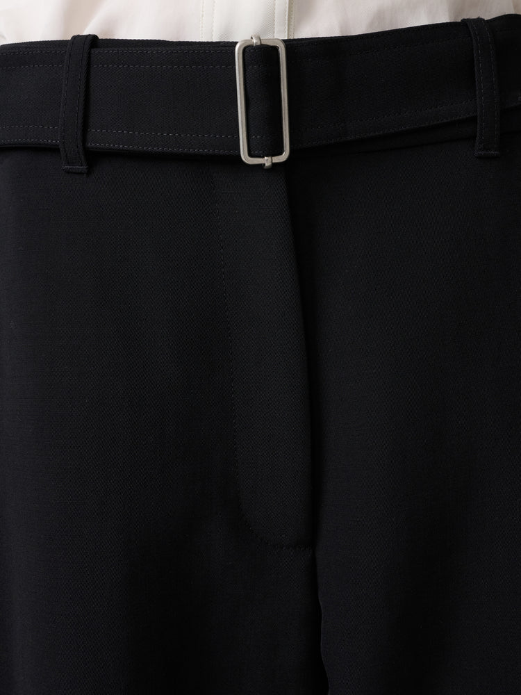 CHATTO WOOL BELTED PANT IN BLACK
