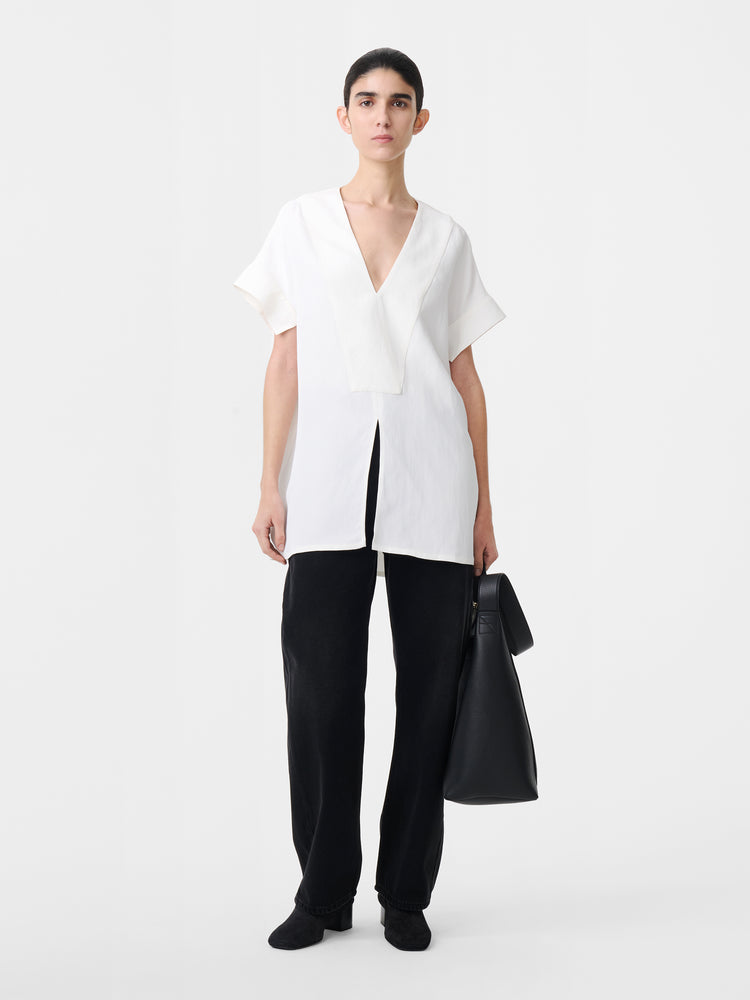 CIRCE LINEN TOP IN PARCHMENT