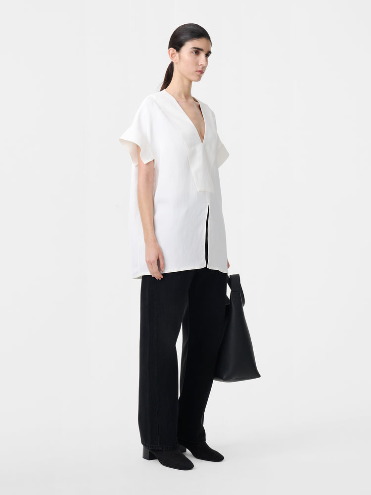 CIRCE LINEN TOP IN PARCHMENT
