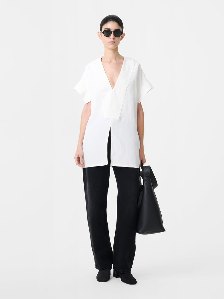 CIRCE LINEN TOP IN PARCHMENT