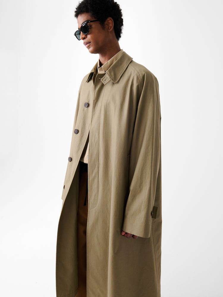 CROWE COATED COTTON COAT IN DARK DUSK