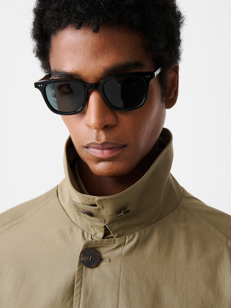 CROWE COATED COTTON COAT IN DARK DUSK