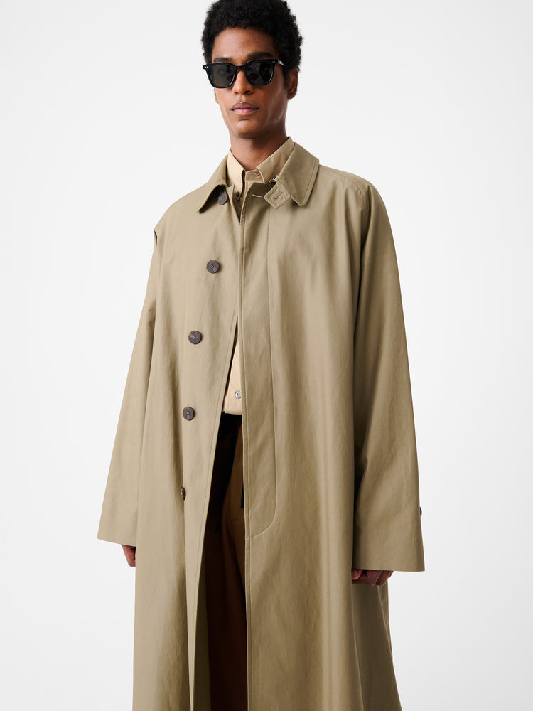 CROWE COATED COTTON COAT IN DARK DUSK