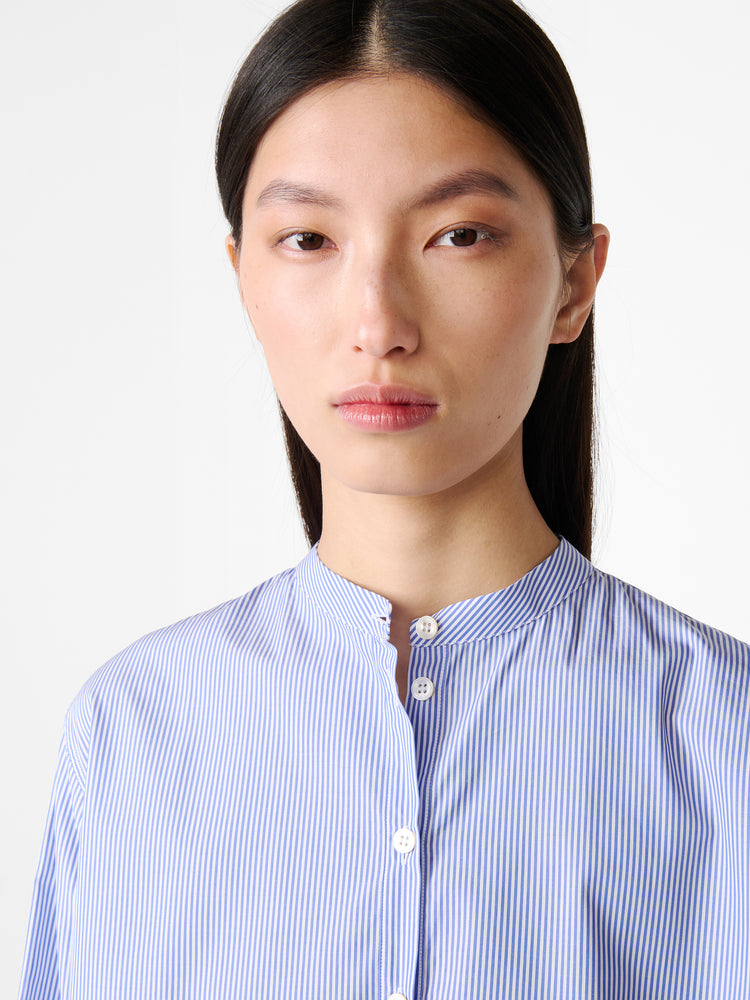 CICI BANKER STRIPE SHIRT IN BLUE / WHITE