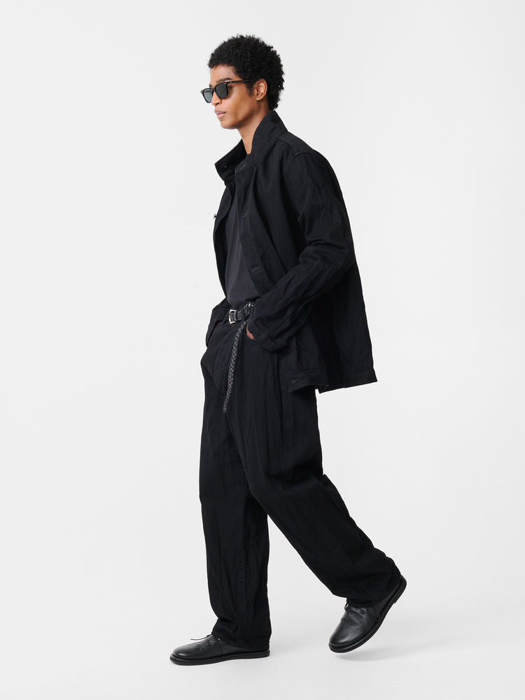 DISTRICT CRINKLE DENIM JACKET IN BLACK