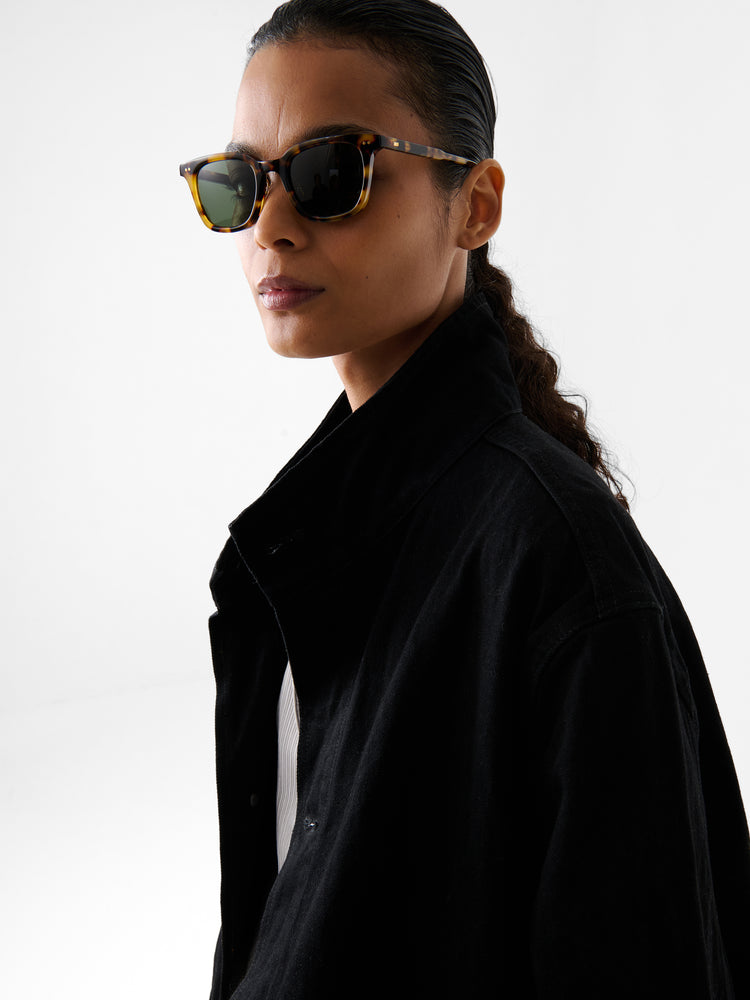 DISTRICT CRINKLE DENIM JACKET IN BLACK