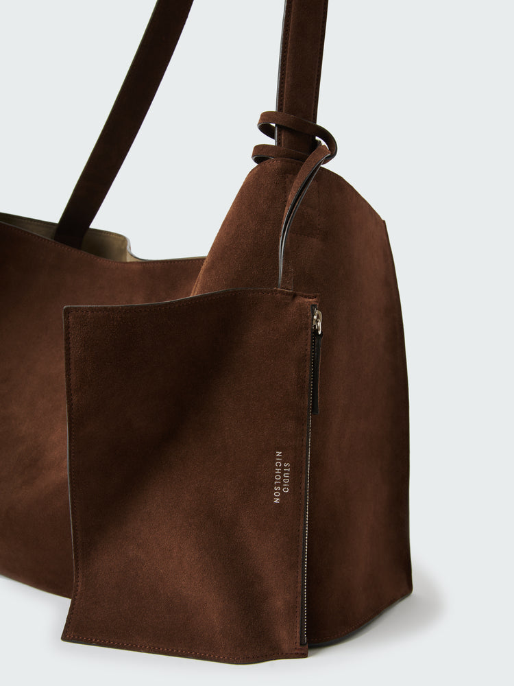 DOUBLET SUEDE BAG IN COCOA