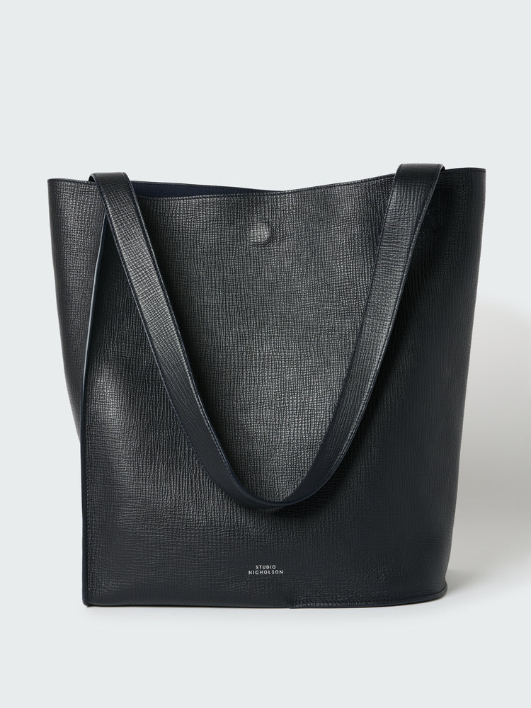 DOUBLET TYPE2 LEATER BAG IN DARKEST NAVY
