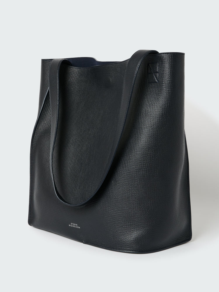 DOUBLET TYPE2 LEATER BAG IN DARKEST NAVY