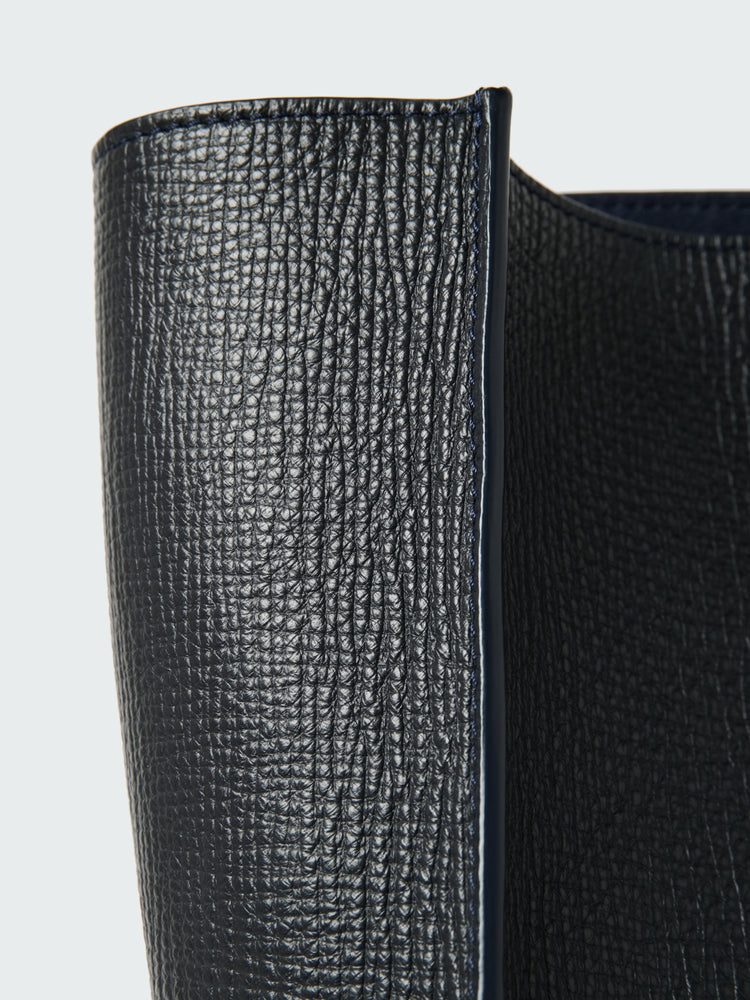 DOUBLET TYPE2 LEATER BAG IN DARKEST NAVY