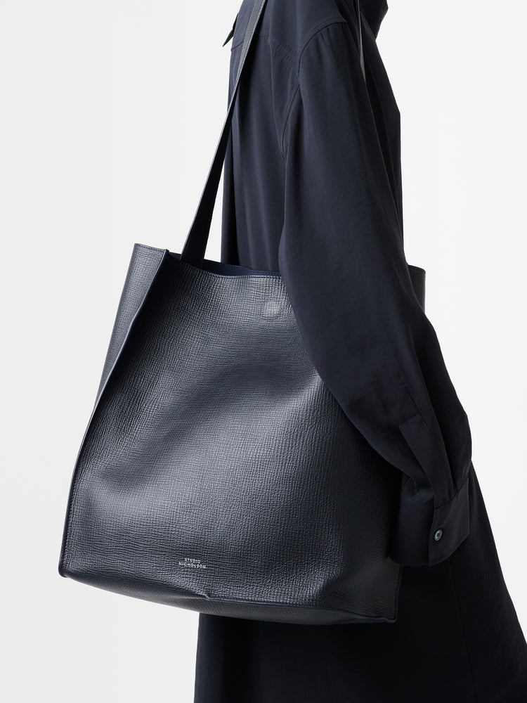 DOUBLET TYPE2 LEATER BAG IN DARKEST NAVY
