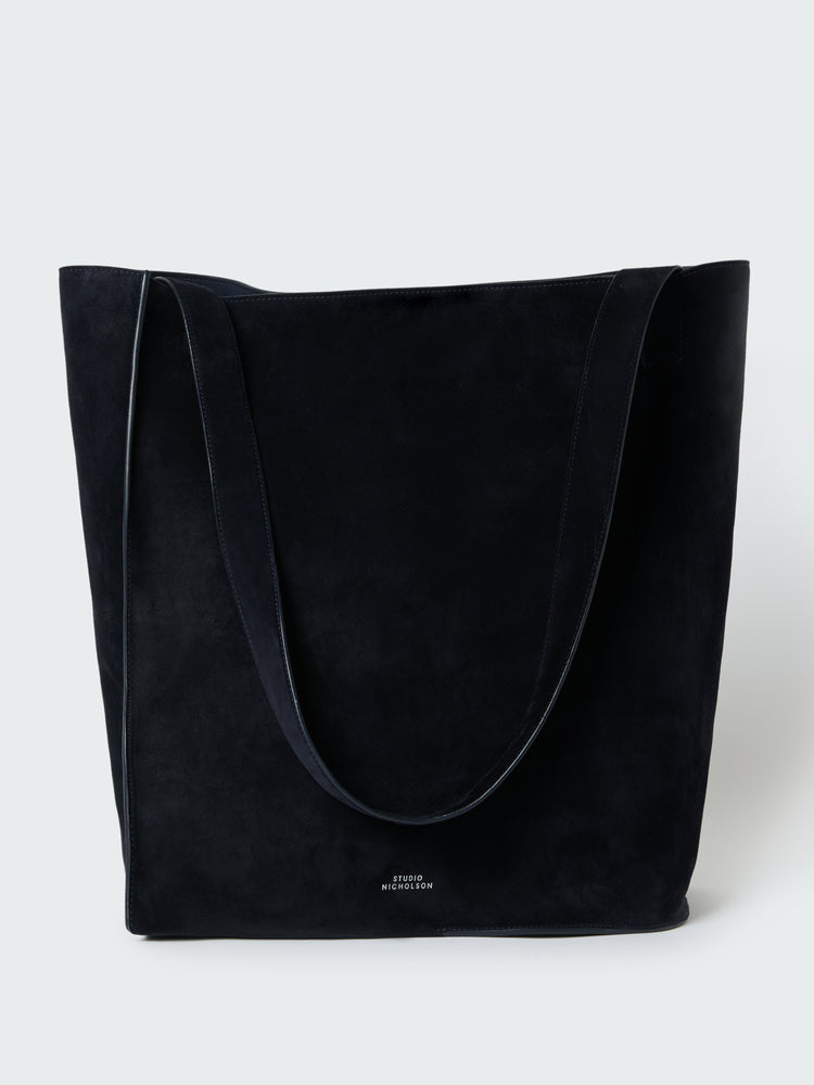 DOUBLET TYPE2 SUEDE BAG IN DARKEST NAVY