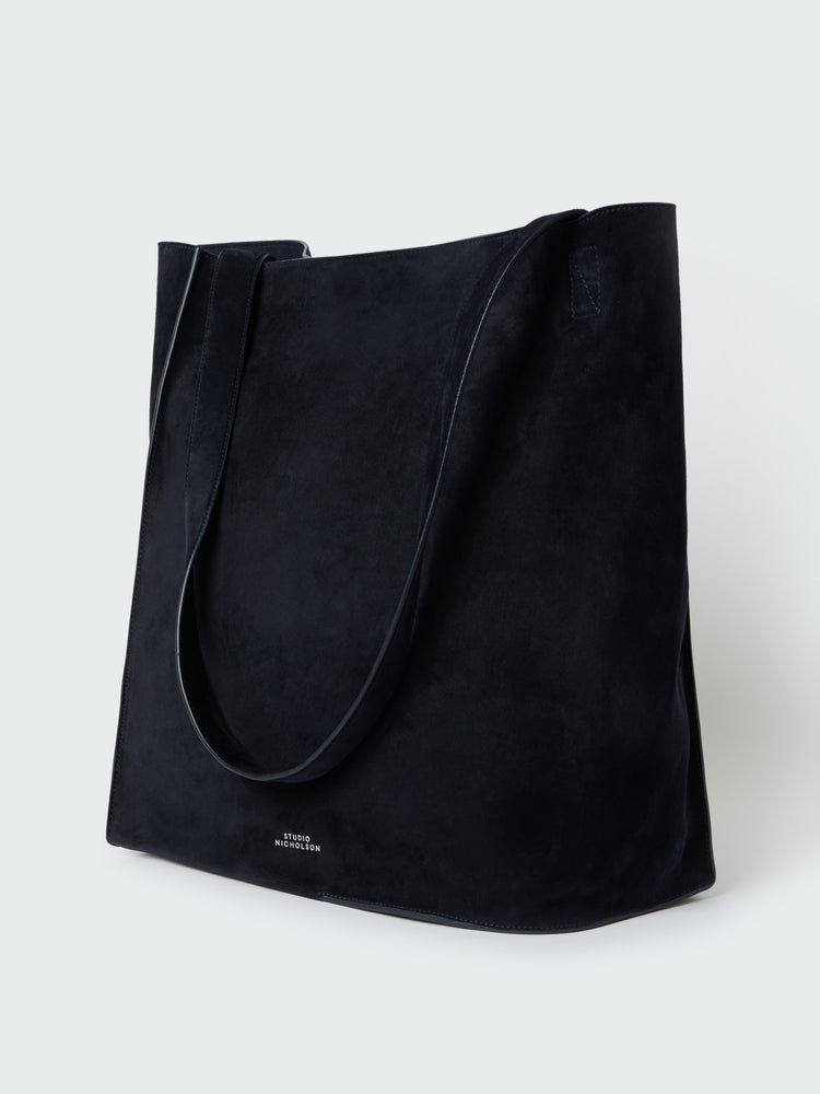 DOUBLET TYPE2 SUEDE BAG IN DARKEST NAVY