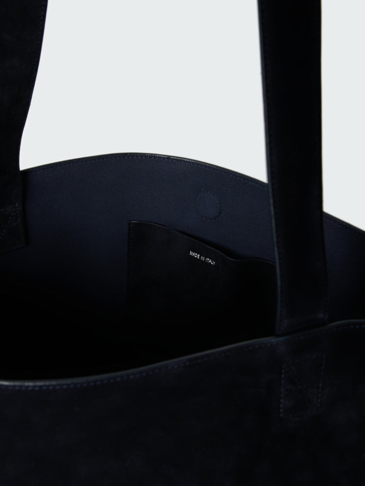 DOUBLET TYPE2 SUEDE BAG IN DARKEST NAVY
