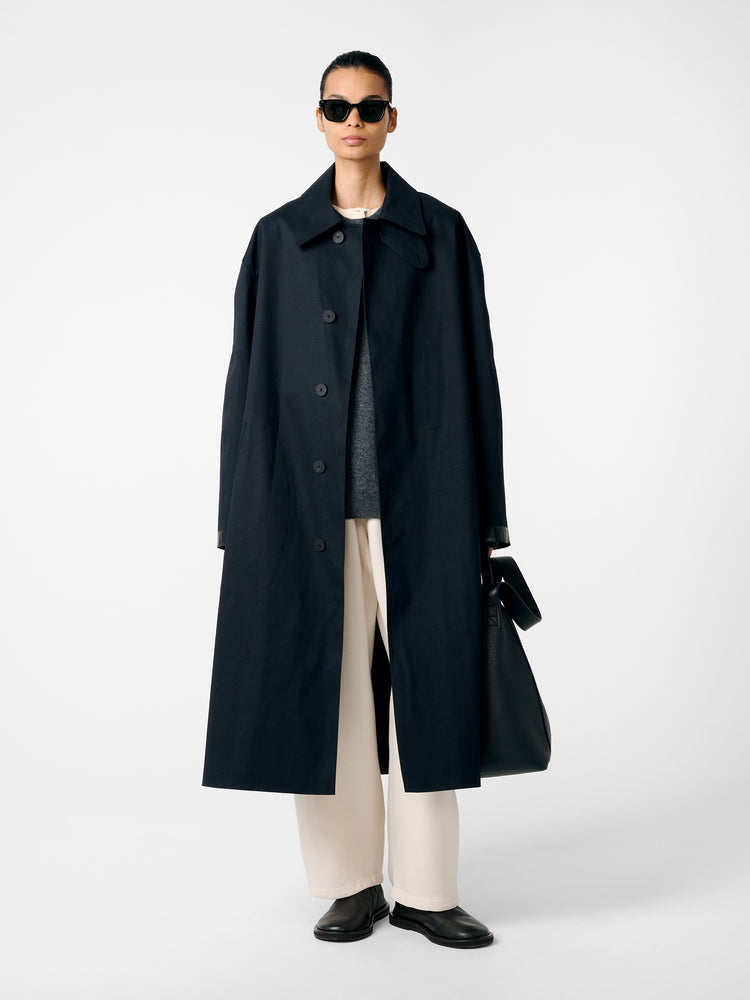 SN × MACKINTOSH ETTRICK MAC COAT IN NAVY