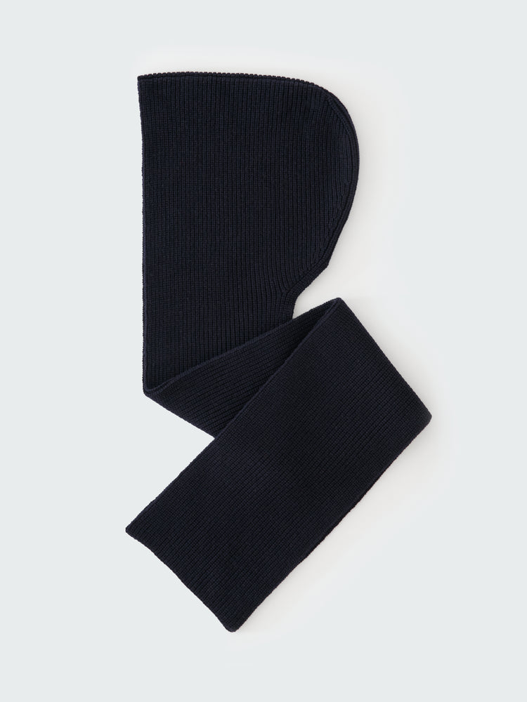 FIFE HOODED SCARF IN DARKEST NAVY