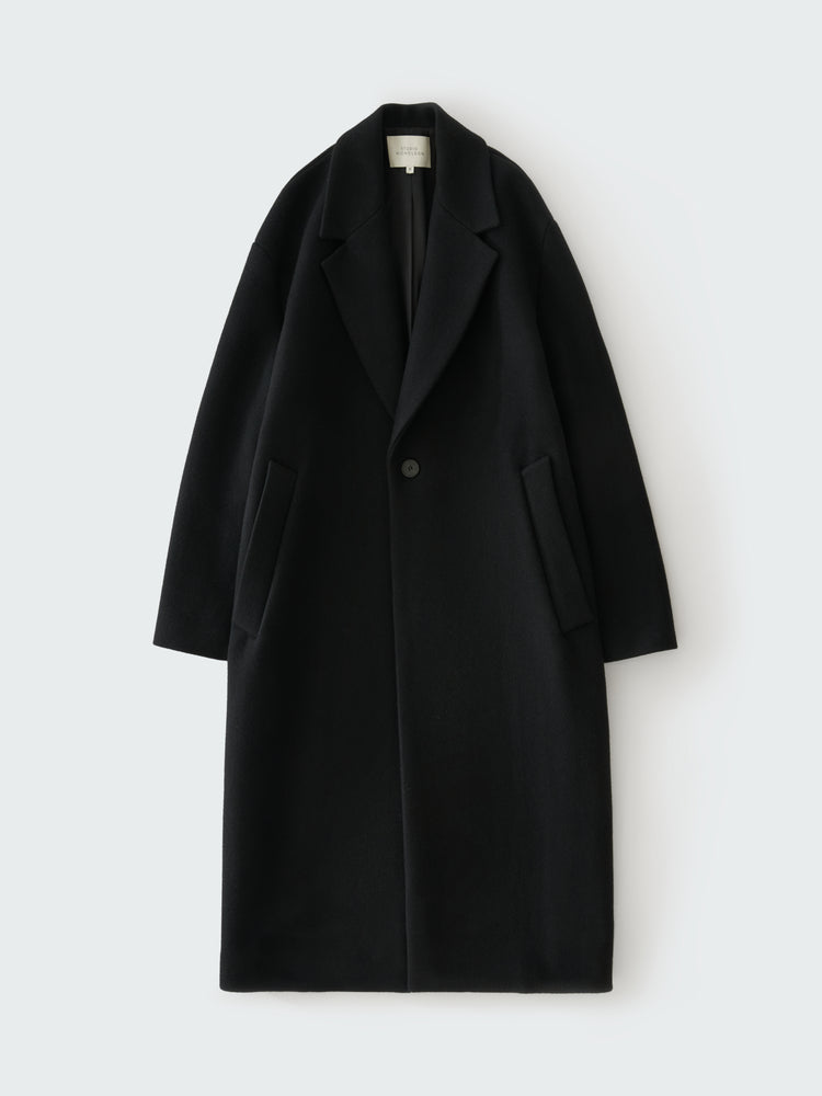 FREEMAN WOOL COAT IN BLACK