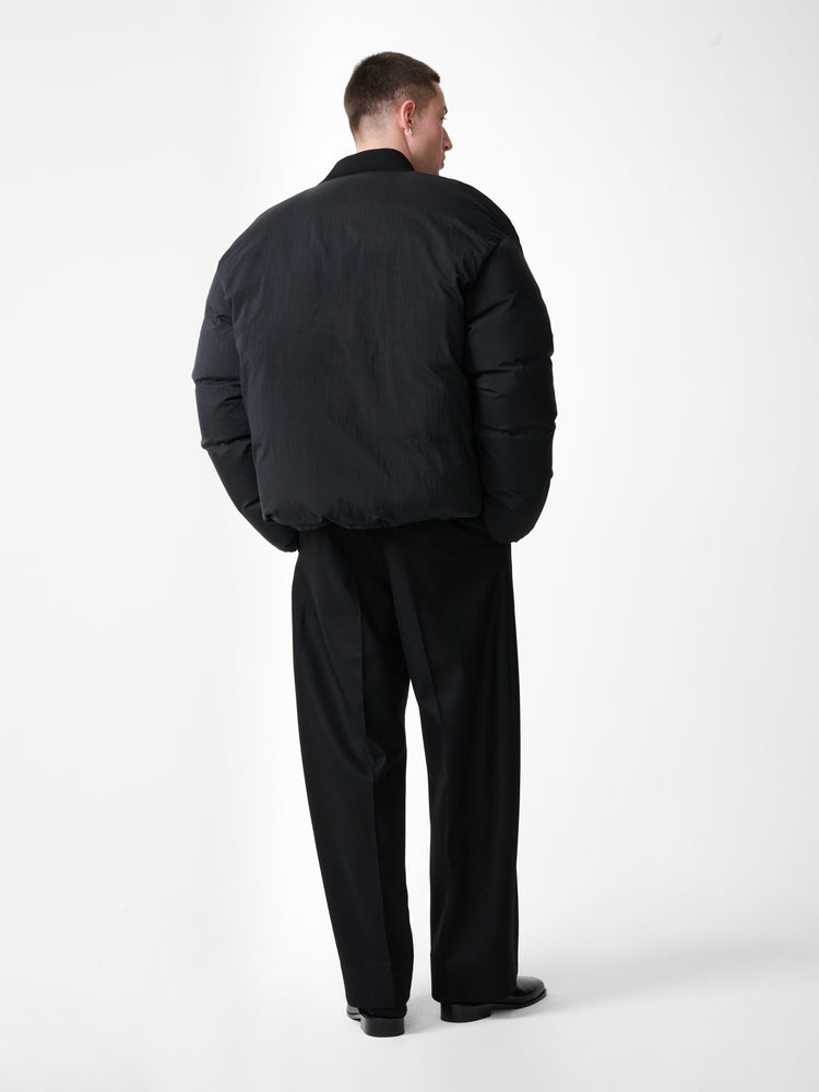 FRYE DOWN BOMBER JACKET IN BLACK