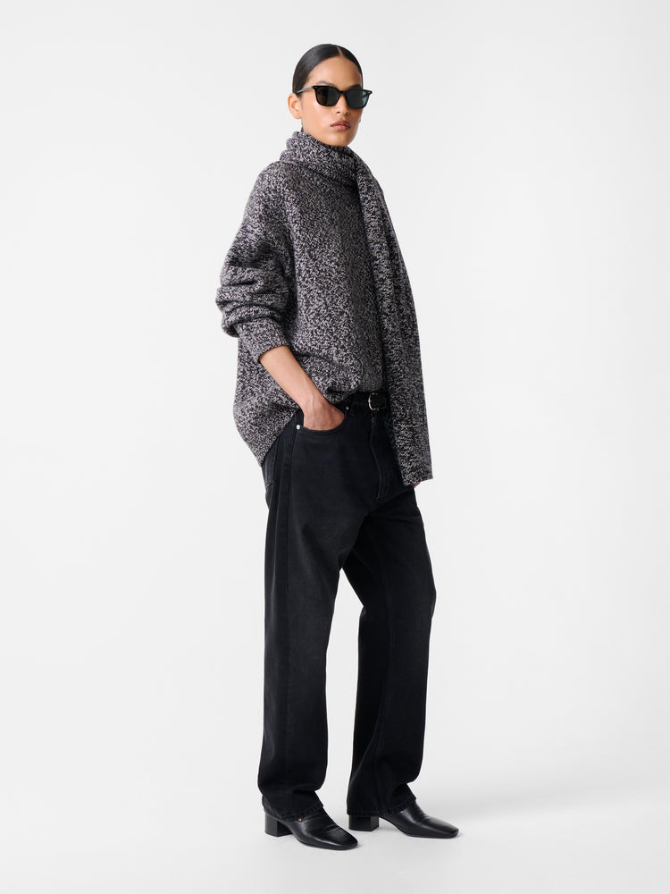 HEMYL KNIT IN NAVY MOULINE